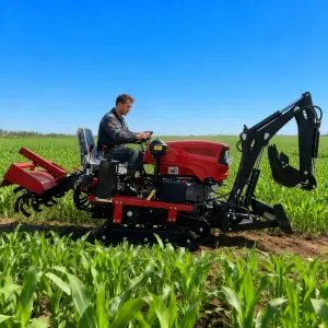 Small Agricultural Multifunctional Soil Tillage Machine Crawler Rotary Tiller Four-wheel Drive Micro Tiller