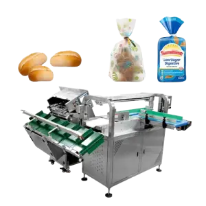 Fully Automatic Bread Packaging Machine Plastic Bag Blowing Machine and Twist Tie Sealing Machine