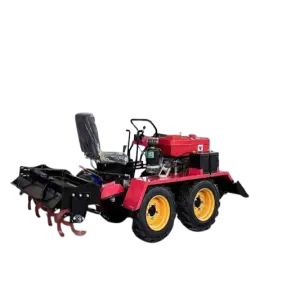 Crawler Micro Tiller Four-wheel Drive Rotary Tiller Orchard Greenhouse 25HP Rotary Tiller Trencher