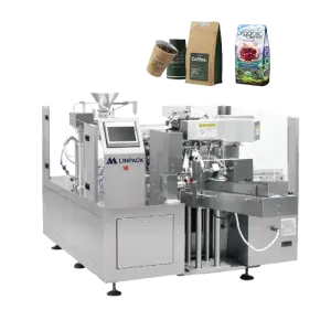 LINPACK Intelligent Automatic Packaging Machine Coffee Capsule Beans Premade Pouch Gusset Bag Packing Machine