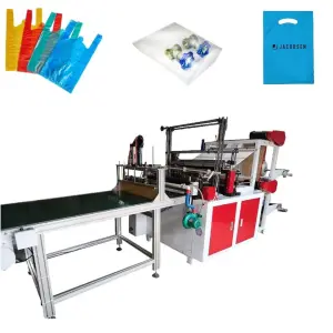 Two-Layer HDPE LDPE PE Poly Plastic Bag Cutting Making Machine Competitive Bag Forming Machine