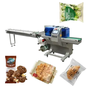 Automatic Pillow Packaging Machine with Conveyor Belt Flow Pack Machines for Snacks Bag