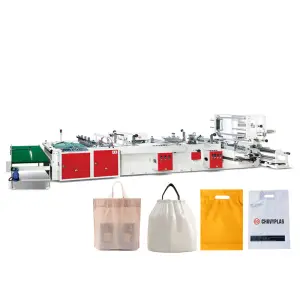 Biodegradable Plastic Shopping Carry Bag Production Line High Speed Side Sealing Bag Machine Making