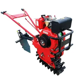 Small Four-wheel Drive Greenhouse Rotary Tiller Cultivator Mini Tiller Cultivator Provided Agricultural Farm Machinery Diesel