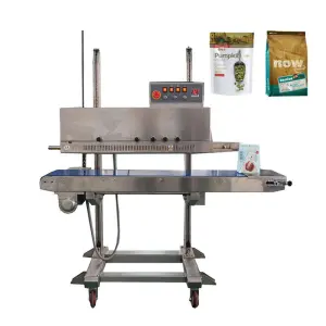 Auto Stainless Steel Plastic Film Bag Sealing Machine Date Code Inkjet Printing Packaging Band Sealer