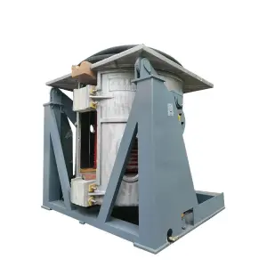 Small Induction Steel Smelt Furnace Cast Iron Machine Melt Metal Metallurgy Machinery Melting Tilt Furnace