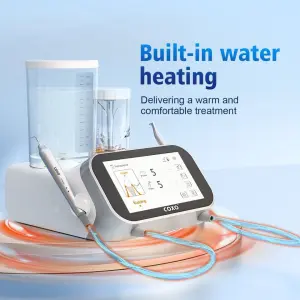 Original CX PT MASTER Ultrasonic Scaler and air Polisher with 2 Containers Wireless Pedal for Dental Treatment