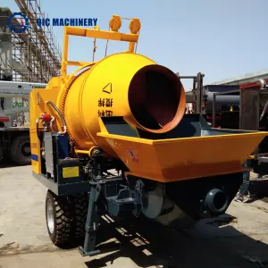 Small Concrete Mixer Pump with Low Maximum Vertical Conveying Distance 50m Engine and Motor Core Components