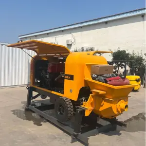 Small Electric Concrete Mortar Pump Concrete Delivery Pump Diesel Engine Trailer Concrete Pump