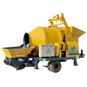 Tow Behind Concrete Mixer Pump with Famous Diesel Engine or Electric Motor Free 100m Long Delivery Pipe