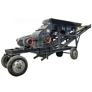 Movable Stone Crusher for Small Mines Motor Engine Construction Waste Sand Maker Megalith Rock Breaker Hammer Type Stone