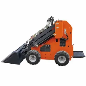 Mini Skid Steer Loader with Diesel Tracked Bucket 4 in 1 Wheel Loader for Home Use EPA Engine 1 Ton Rated Load Condition