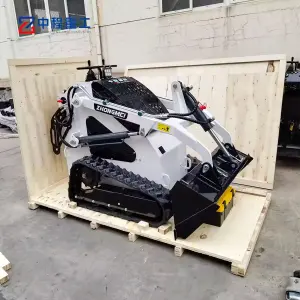Track Wheel Mini Skid Steer Loader With Bucket Trencher Rotary Plow