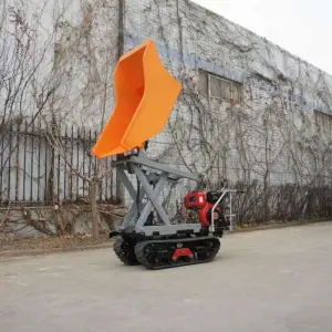 300kg/100L Gasoline Electric Wheel Barrow Crawler Concrete Construction Waste Wheelbarrow for Construction or Farm