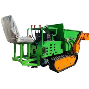 800KG Track Dumper,Stand on Wheelbarrow Self Loading Wheelbarrow Tracked Dump Box