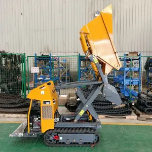 Load Capacity Gasoline Engine Powered Rubber Track Mini Cart Transporter Crawler Mini Dumper