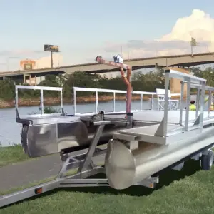 Kinlife 26 Foot Aluminium Catamaran 30-Person Capacity With Enclosed Cabin Lake Houseboat