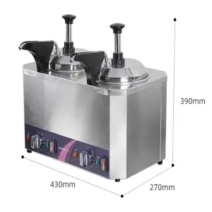 Electric chocolate machine Hot Fudge Dispenser Pump Commercial Nacho Cheese Warmer (2.5L+2.5L)