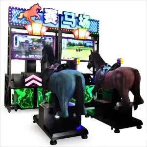 Indoor Classic Horse Racing Horse Riding Simulator Two Players Game Coin Operated Music Rhythm Machine Amusement Entertainment