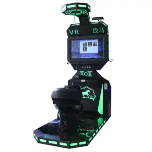 Interactive Indoor Horse Racing Simulator Real Horse Riding Experience with Interactive Shooting Video Games Fiberglass Model