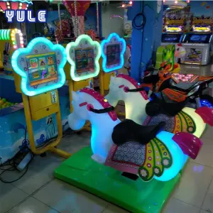 Children Indoor Kiddie Rides Coin Operated Arcade Simulator 3D Swing Ride Horse Racing Game Machine for Kiddy