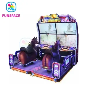 Arcade Video Game Entertainment Riding Horse Simulator 2 Player Coin Operation Racing Game Machine