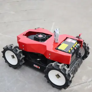 4WD Electric Lawn Mower with Self-Propelled Feature 4-Wheel Drive Remote Control Robot for Weed Cutting Cordless 4-stroke Engine