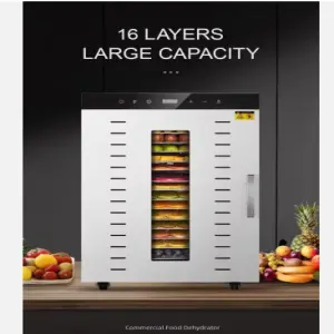 Industrial Fruit Dehydrator Vegetable Fruit Dehydrator Machine Commercial SS Fruit Meat Dryer Dehydrator 16 TRAY