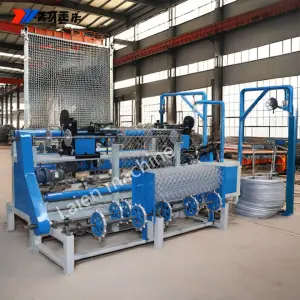 Fully Automatic Diamond Gi PVC Wire Mesh Chain Link Fence Weaving Net Making Machine Construction Manufacturing Plant