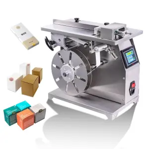 Manual Flat Box Carton Corner Labeler Tamper Evident Label Sealing Plastic Film Roll Sticker Corner Labeling Machine