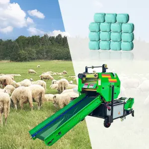 Mini Diesel Grass Silage Hay Pto Round Baler Machine Corn Silage Baler for Silage Packing Machine