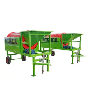 Mobile Steel Trommel Siff Stainless Cover 3 Stage Rotary Trommel with Cleaning Brush