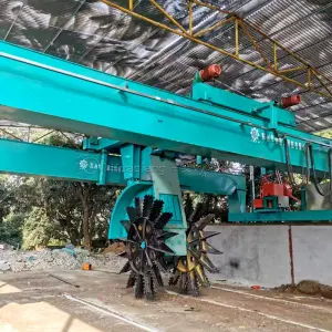 Compost Making Machines Double Wheel Type Compost Turner with Motor High Productivity Energy Saving