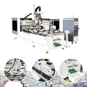 3 Axis Sculpture Molding Wood Carving Machine Horizontal Spindle ATC PTP CNC Router with Auto Tool Change