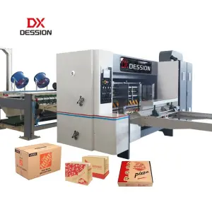 Automatic E0920 Pizza Box Printer Die Cutter Corrugated Cardboard Carton Pizza Box Flexo Printing Rotary Die Cutting Machine