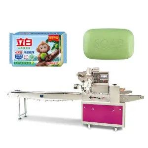 Automatic Horizontal Wrap Pillow Flow Pack Plastic Bag Laundry Clean Toilet Soap bar Hotel Soap Packaging Machine