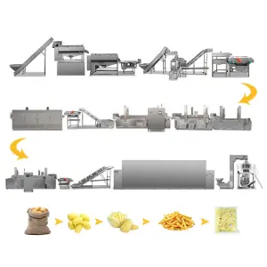 TCA 100kg 300kg 500kg 1000kg French Fries Frozen Machine Full Automatic French Fries Production Line French Fries Making Machine