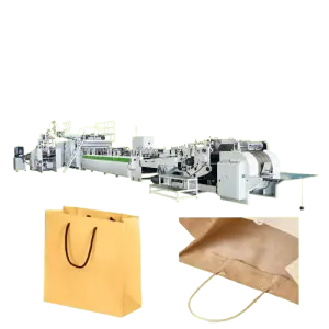 Fully Automatic Handbag Paper Shoe Bag Making Machine Kraft Paper Sheet Fed