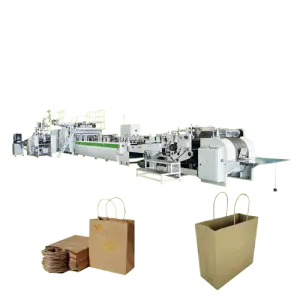 Sheet Feeding Kraft Brown Paper Bag Printing Making Machine Fully Automatic Machine Manufacture Paper Bag Make Paper