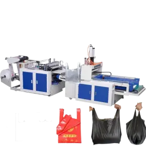 Manufacturer Ce Certificated Double Line Cutting Plastic Bag Making Machine for Strong Garbage Bags