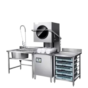 Restaurant Kitchen Equipment Freestanding Electrical Commercial Hood Type Automatic Dishwasher Machine