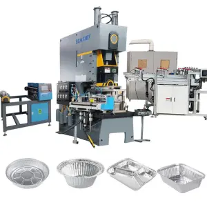 120 Pieces Per Minute Automatic Kitchen Aluminum Foil Machinery Disposable Dishes Container Tray Plate Making Machine