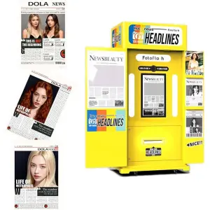 Newspaper Photo Booth Printer Commercial Service Equipment with Software Logo Shell PhotoBooth Vending Machine