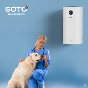 SOTO BK100 Wall-Mounted HEPA Filter Air Purifier Negative Ion UV Lamp Air Disinfector Medical Household Hospital Air Cleaner