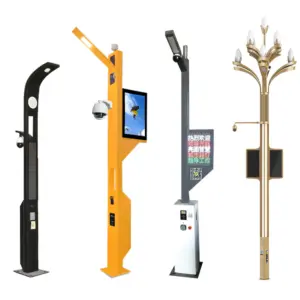 IOT Smart Light Poles Dip Galvanized Street Lights with Camera CCTV for Smart City With Monitoring Charging LCD Display
