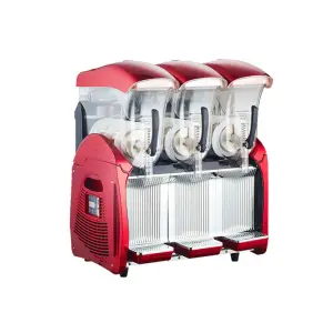 36L Triple-Tank Slush Machine 3-Cylinder Stainless Steel Icy Drink Maker Frozen Drink Maker for Cafe Night Market
