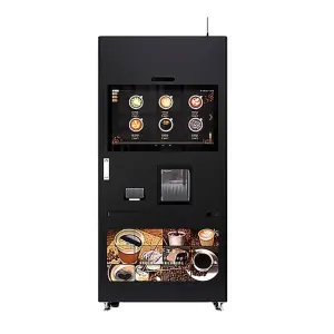Automatic and Ice Coffee Vending Machine with Unique Features Supports Credit Card QR Code Token Payments Good