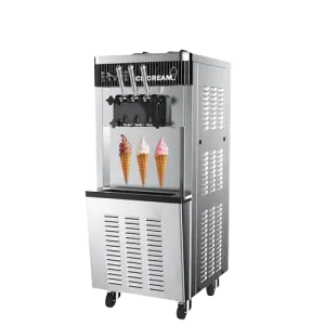 16~25L/H Electric Floor Standing Industrial Ice Cream Machine Three Head Frozen Soft Ice Cream Maker for Bar Tea Coffee Shop
