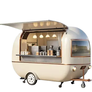 Mobile Food Trailer Pizza Coffee Camper Van Ice Cream Dog Food Truck Fully Equipped with Full Kitchen 24 ft BBQ Cart