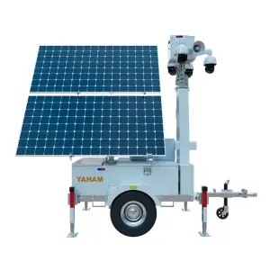 Trailer Mobile Tower Light LED 7M 9M Diesel Generator Light Towers Industrial Options With Camera CCTV